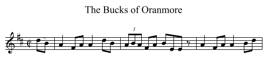 The Bucks of Oranmore - staff notation