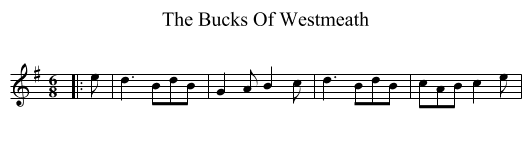 The Bucks Of Westmeath - staff notation