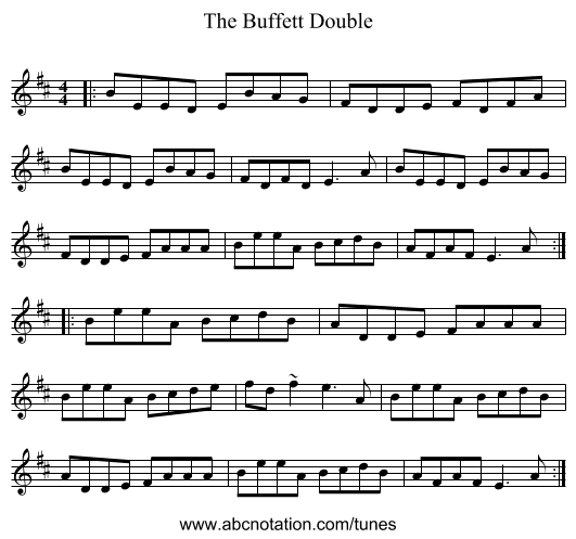 The Buffett Double - staff notation