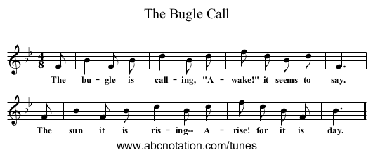 The Bugle Call - staff notation
