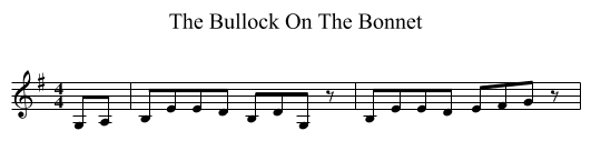 The Bullock On The Bonnet - staff notation