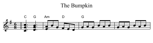 The Bumpkin - staff notation
