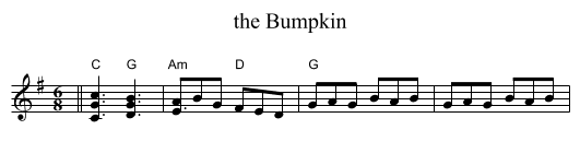 the Bumpkin - staff notation