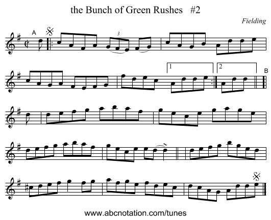 the Bunch of Green Rushes #2 - staff notation