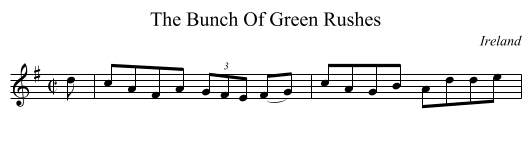 The Bunch Of Green Rushes - staff notation