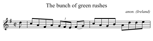 The bunch of green rushes - staff notation