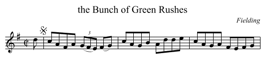 the Bunch of Green Rushes - staff notation
