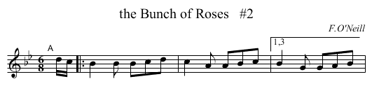 the Bunch of Roses   #2 - staff notation
