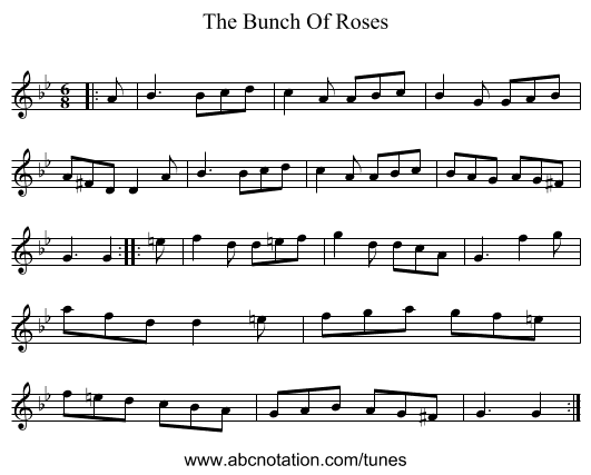 The Bunch Of Roses - staff notation