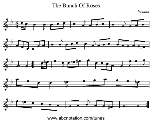 The Bunch Of Roses - staff notation