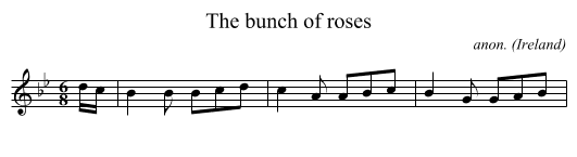 The bunch of roses - staff notation