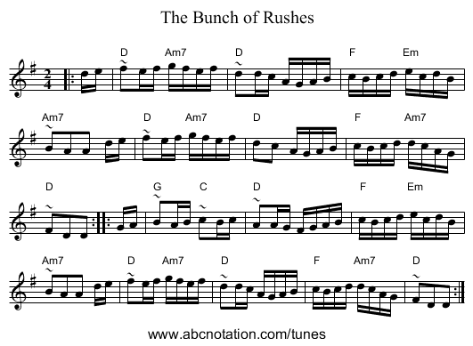 The Bunch of Rushes - staff notation
