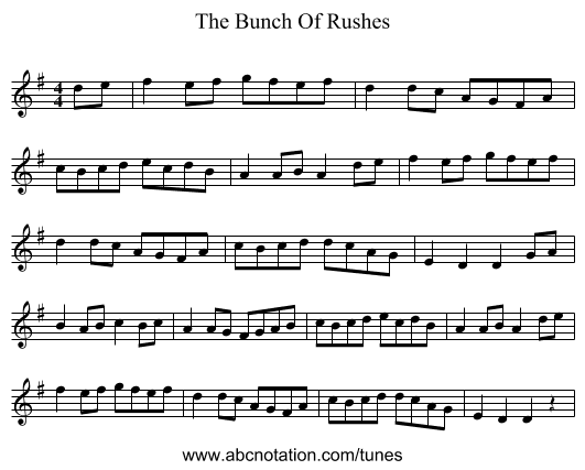The Bunch Of Rushes - staff notation