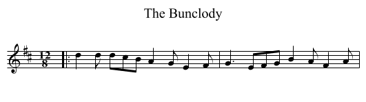 The Bunclody - staff notation