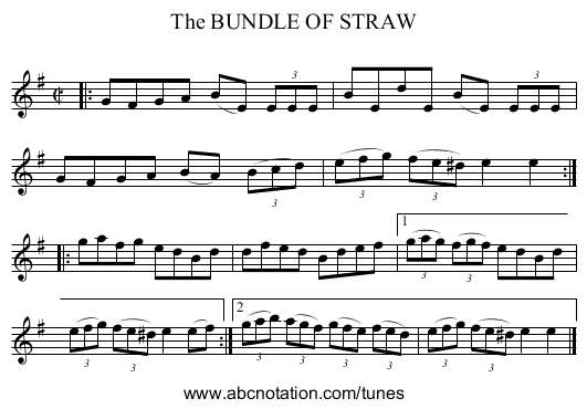 The BUNDLE OF STRAW - staff notation