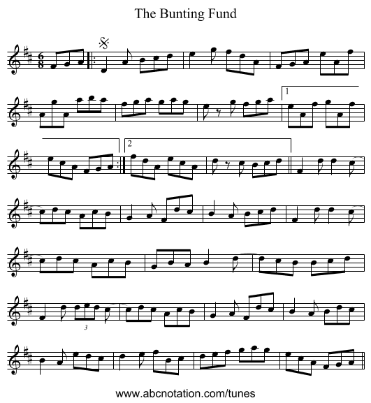 The Bunting Fund - staff notation