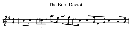 The Burn Deviot - staff notation