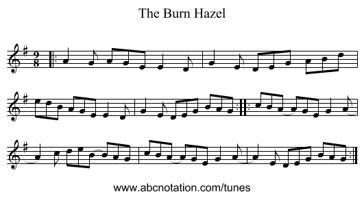 The Burn Hazel - staff notation