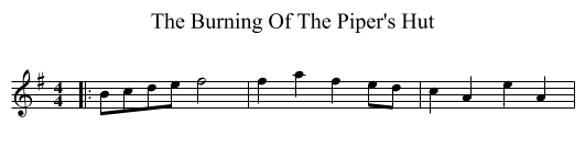 The Burning Of The Piper's Hut - staff notation