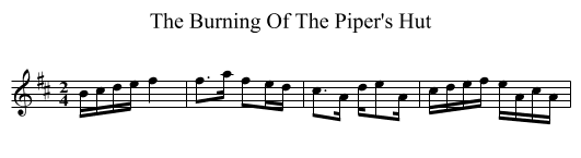 The Burning Of The Piper's Hut - staff notation