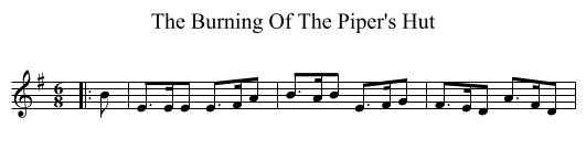 The Burning Of The Piper's Hut - staff notation