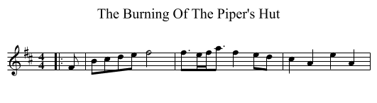 The Burning Of The Piper's Hut - staff notation