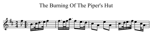 The Burning Of The Piper's Hut - staff notation