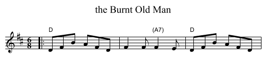 the Burnt Old Man - staff notation
