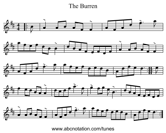 The Burren - staff notation