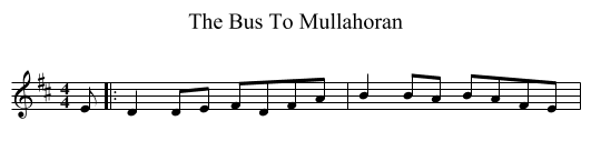The Bus To Mullahoran - staff notation