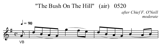 The Bush On The Hill   (air)   0520 - staff notation