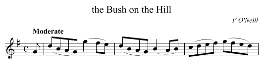 the Bush on the Hill - staff notation