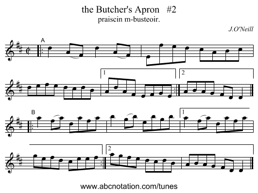 the Butcher's Apron #2 - staff notation