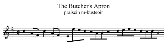 The Butcher's Apron - staff notation