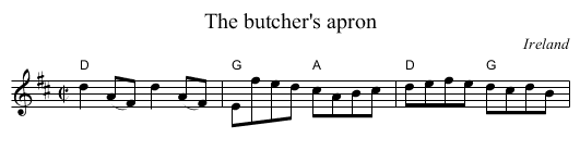 The butcher's apron - staff notation