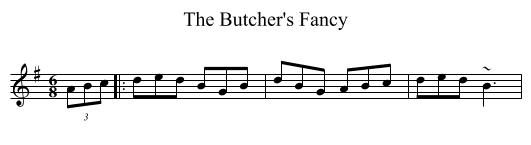 The Butcher's Fancy - staff notation