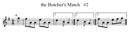 the Butcher's March   #2 - staff notation