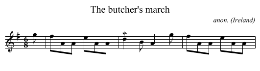 The butcher's march - staff notation