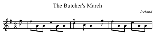 The Butcher's March - staff notation