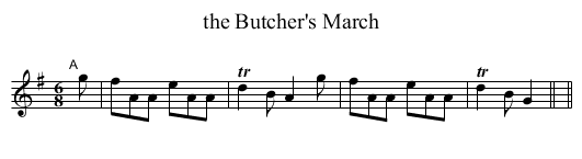 the Butcher's March - staff notation