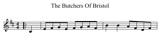 The Butchers Of Bristol - staff notation