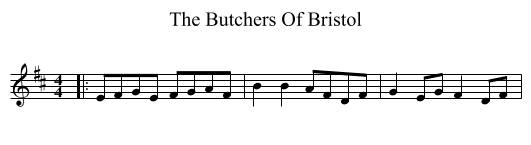 The Butchers Of Bristol - staff notation