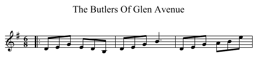 The Butlers Of Glen Avenue - staff notation