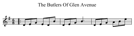 The Butlers Of Glen Avenue - staff notation