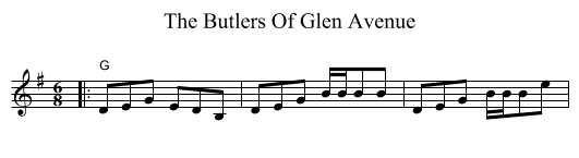 The Butlers Of Glen Avenue - staff notation