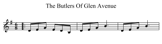 The Butlers Of Glen Avenue - staff notation