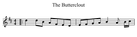 The Butterclout - staff notation