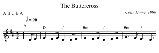 The Buttercross - staff notation