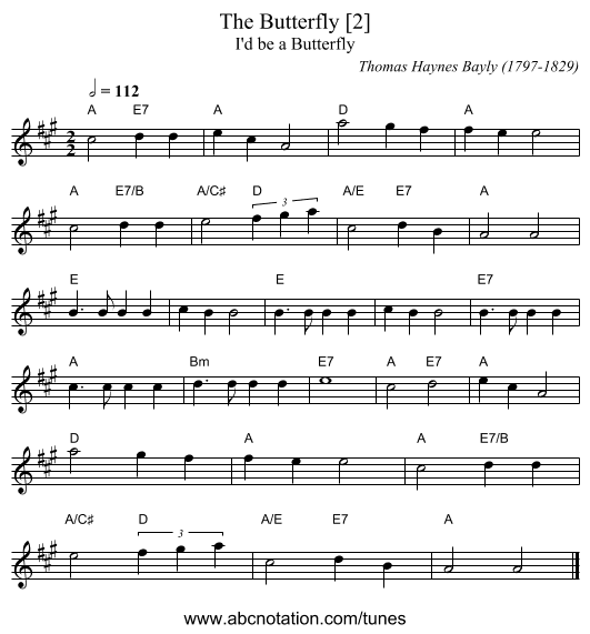 The Butterfly [2] - staff notation