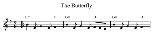 The Butterfly - staff notation